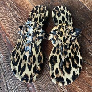 Tory Burch Miller Sandal in Natural Leopard, size 8.5 (gently used)